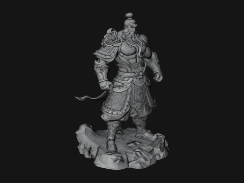 Chinese General on Rock Statue Design 1 - 3D Print Model 3D Print Model