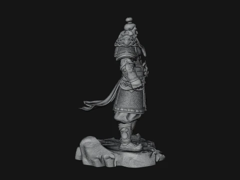 Chinese General on Rock Statue Design 1 - 3D Print Model 3D Print Model