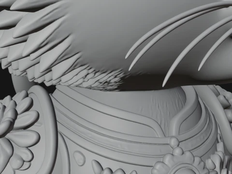 Floral Chibi Tiger Statue Design 1 - 3D Print Model 3D Print Model