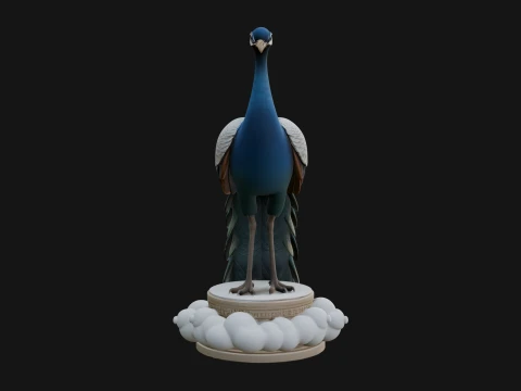 Peacock on Hand Pedestal Statue Design 1 - 3D Print Model 3D Print Model
