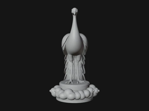 Peacock on Hand Pedestal Statue Design 1 - 3D Print Model 3D Print Model