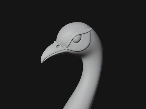Peacock on Hand Pedestal Statue Design 1 - 3D Print Model 3D Print Model