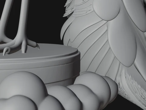 Peacock on Hand Pedestal Statue Design 1 - 3D Print Model 3D Print Model