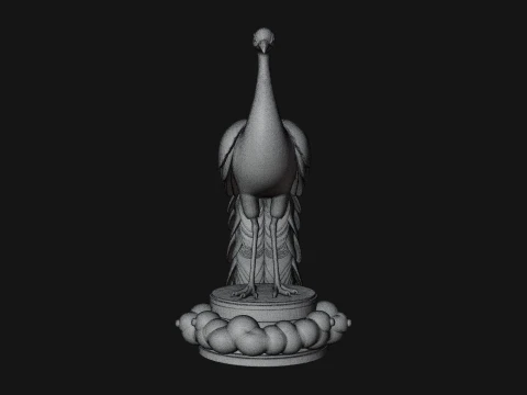 Peacock on Hand Pedestal Statue Design 1 - 3D Print Model 3D Print Model
