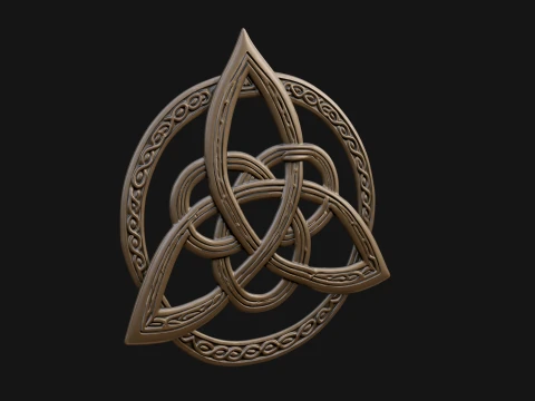 Celtic Trinity Knot Pendant Design 2 - 3D Print Model 3Dプリントモデル