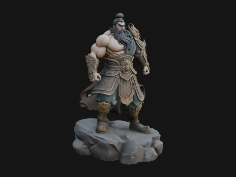 Chinese General on Rock Statue Design 2 - 3D Print Model 3D Print Model
