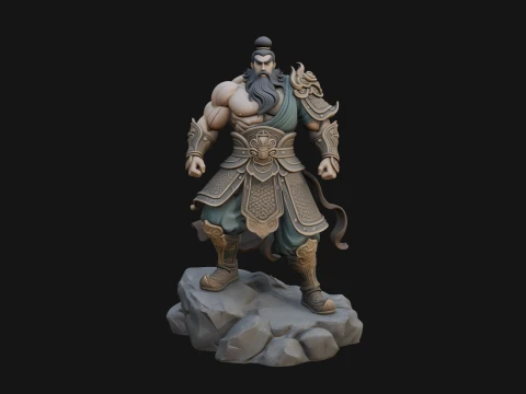 Chinese General on Rock Statue Design 2 - 3D Print Model 3D Print Model
