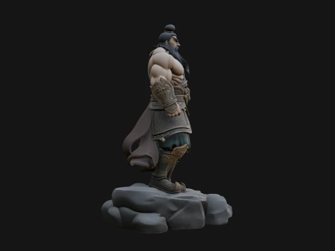 Chinese General on Rock Statue Design 2 - 3D Print Model 3D Print Model