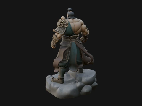 Chinese General on Rock Statue Design 2 - 3D Print Model 3D Print Model