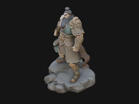 Chinese General on Rock Statue Design 2 - 3D Print Model 3D Print Model