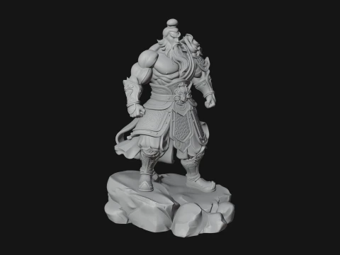 Chinese General on Rock Statue Design 2 - 3D Print Model 3D Print Model
