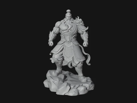 Chinese General on Rock Statue Design 2 - 3D Print Model 3D Print Model