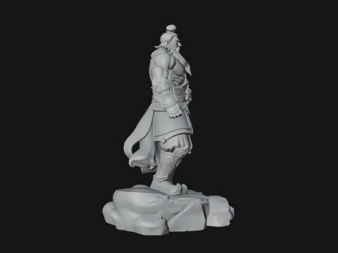 Chinese General on Rock Statue Design 2 - 3D Print Model 3D Print Model