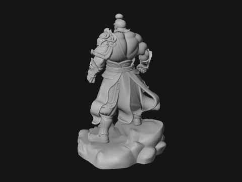 Chinese General on Rock Statue Design 2 - 3D Print Model 3D Print Model