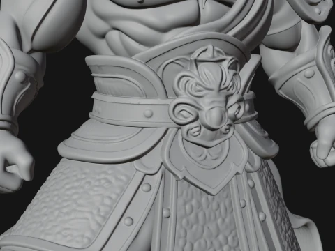 Chinese General on Rock Statue Design 2 - 3D Print Model 3D Print Model