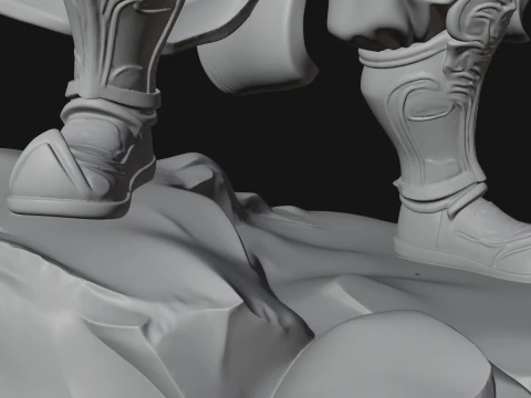 Chinese General on Rock Statue Design 2 - 3D Print Model 3D Print Model