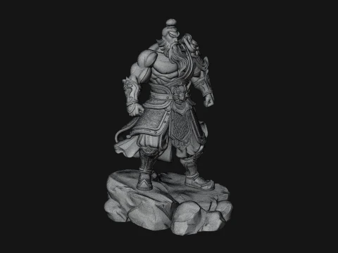 Chinese General on Rock Statue Design 2 - 3D Print Model 3D Print Model