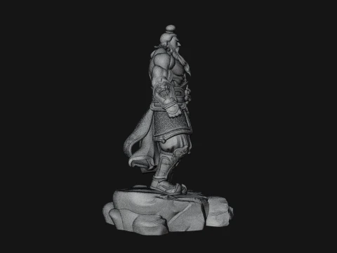 Chinese General on Rock Statue Design 2 - 3D Print Model 3D Print Model