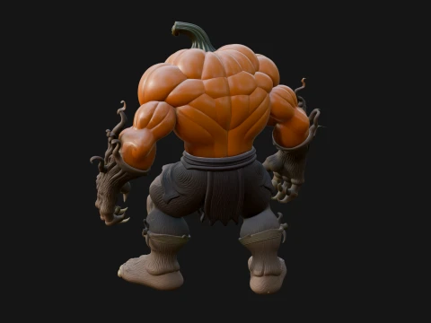 Pumpkin Tree Creature Statue Design 1 - 3D Print Model 3D Print Model