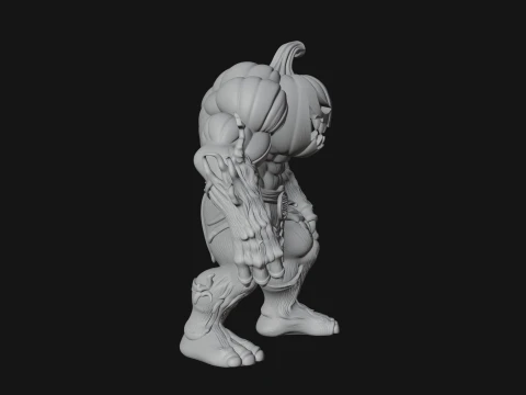 Pumpkin Tree Creature Statue Design 1 - 3D Print Model 3D Print Model