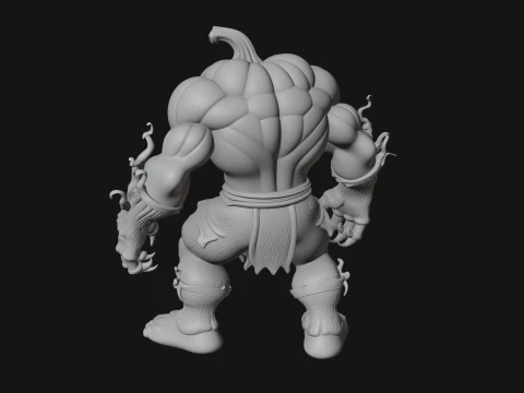 Pumpkin Tree Creature Statue Design 1 - 3D Print Model 3D Print Model