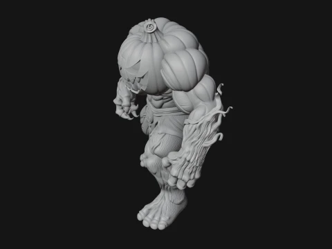 Pumpkin Tree Creature Statue Design 1 - 3D Print Model 3D Print Model