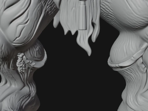Pumpkin Tree Creature Statue Design 1 - 3D Print Model 3D Print Model