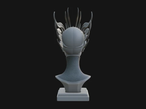 Flame Hair Abstract Bust Statue Design 1 - 3D Print Model 3D Print Model