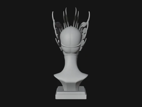 Flame Hair Abstract Bust Statue Design 1 - 3D Print Model 3D Print Model