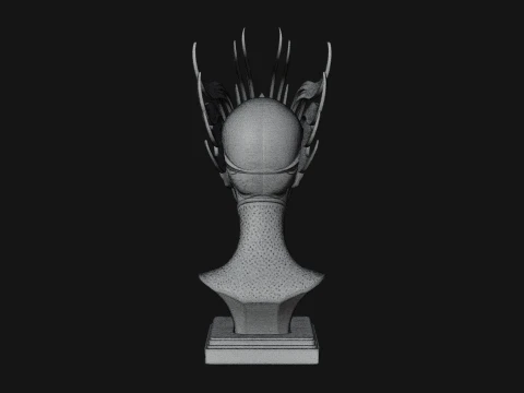 Flame Hair Abstract Bust Statue Design 1 - 3D Print Model 3D Print Model