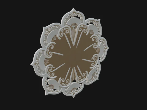 Lotus Mandala Wall Plaque Design 1 - 3D Print Model 3D Print Model