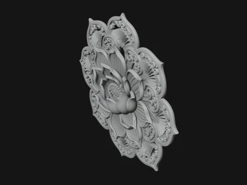 Lotus Mandala Wall Plaque Design 1 - 3D Print Model 3D Print Model