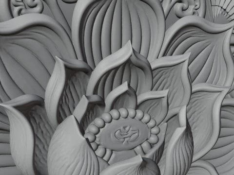 Lotus Mandala Wall Plaque Design 1 - 3D Print Model 3D Print Model