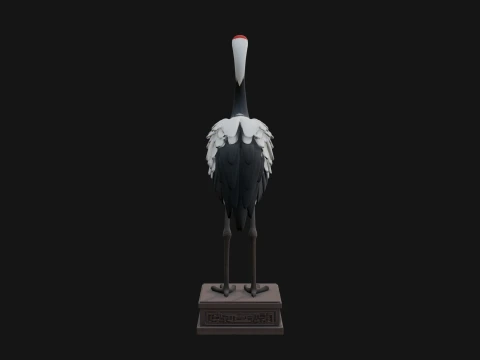 Crane on Pedestal Statue Design 1 - 3D Print Model 3D Print Model