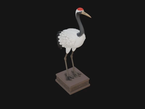 Crane on Pedestal Statue Design 1 - 3D Print Model 3D Print Model