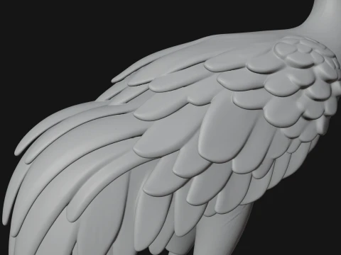 Crane on Pedestal Statue Design 1 - 3D Print Model 3D Print Model