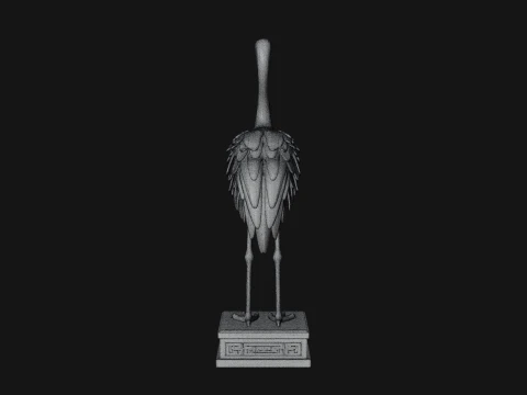 Crane on Pedestal Statue Design 1 - 3D Print Model 3D Print Model