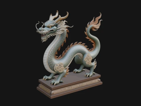 Chinese Dragon Statue Design 1 - 3D Print Model 3Dプリントモデル