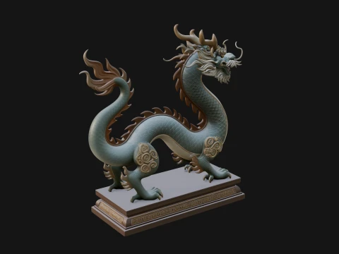 Chinese Dragon Statue Design 1 - 3D Print Model 3D Print Model