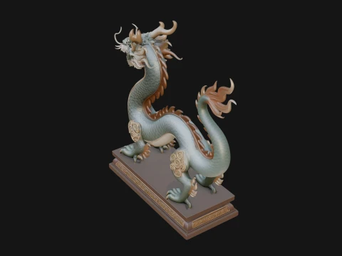 Chinese Dragon Statue Design 1 - 3D Print Model 3D Print Model