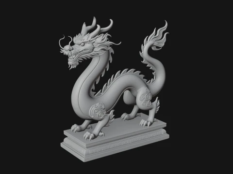 Chinese Dragon Statue Design 1 - 3D Print Model 3D Print Model