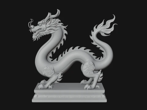 Chinese Dragon Statue Design 1 - 3D Print Model 3D Print Model