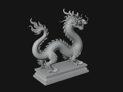 Chinese Dragon Statue Design 1 - 3D Print Model 3D Print Model