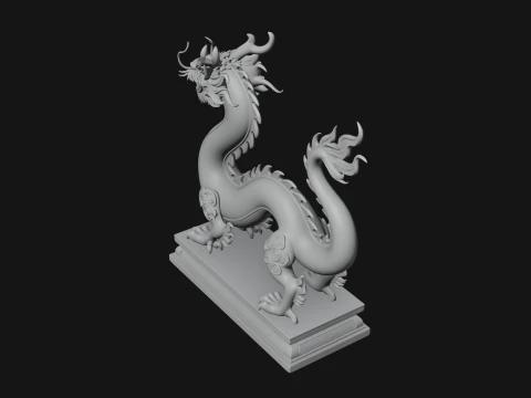 Chinese Dragon Statue Design 1 - 3D Print Model 3D Print Model