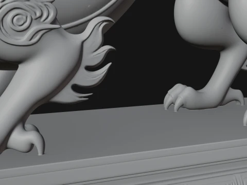 Chinese Dragon Statue Design 1 - 3D Print Model 3D Print Model