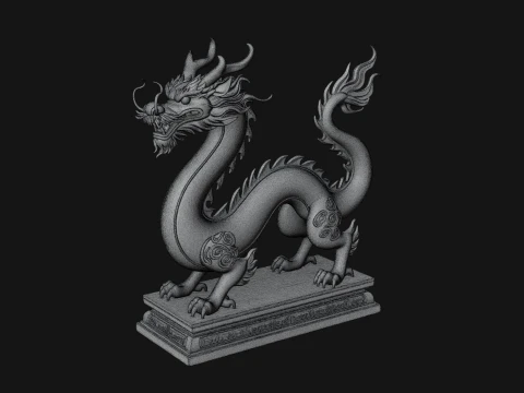 Chinese Dragon Statue Design 1 - 3D Print Model 3D Print Model