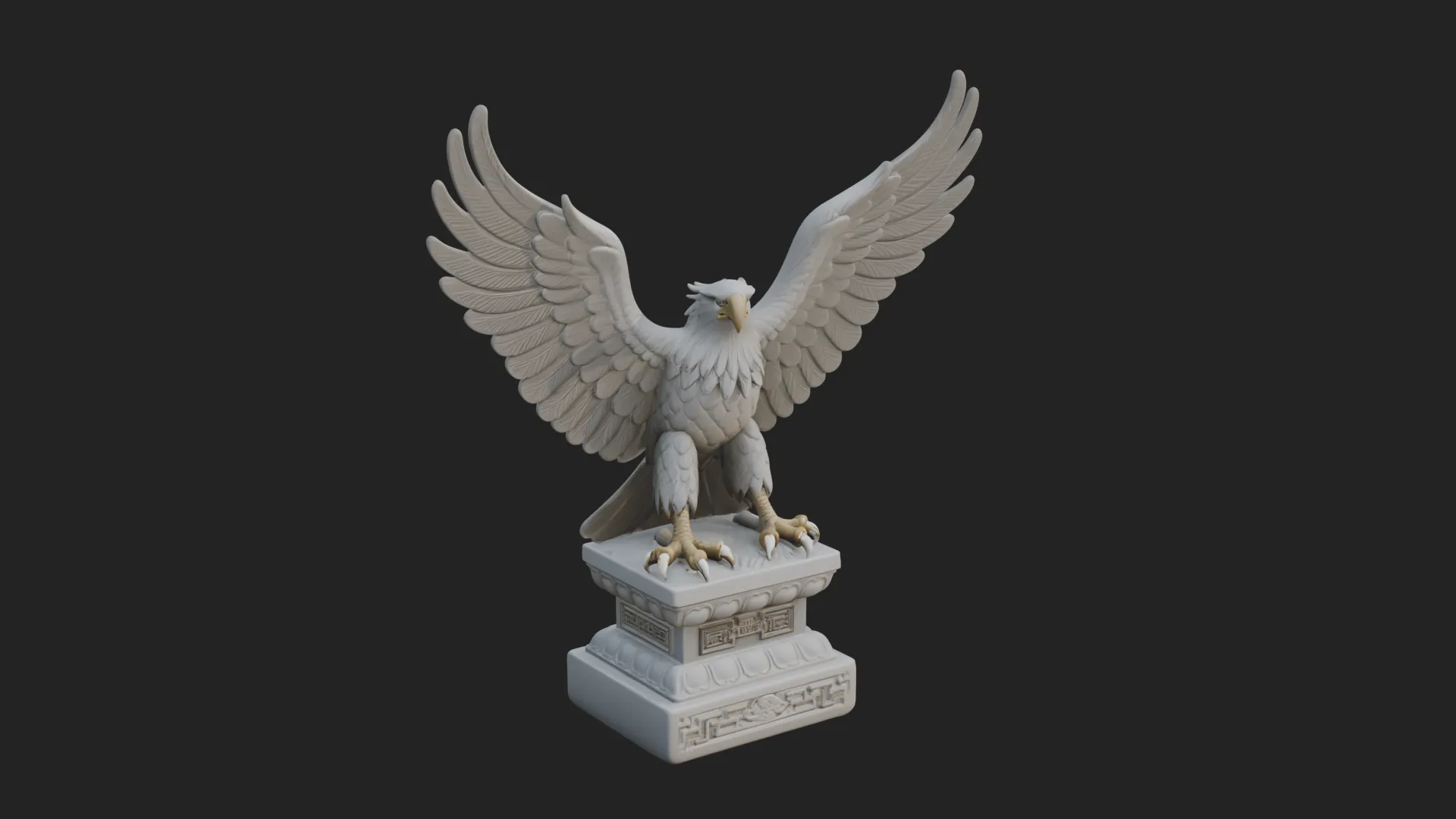 Eagle on Pedestal Statue Design 1 - 3D Print Model 3D Print Model .c4d .max .obj .3ds .fbx .stl .blend 
