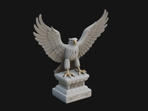 Eagle on Pedestal Statue Design 1 - 3D Print Model 3D Print Model