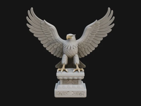 Eagle on Pedestal Statue Design 1 - 3D Print Model 3D Print Model