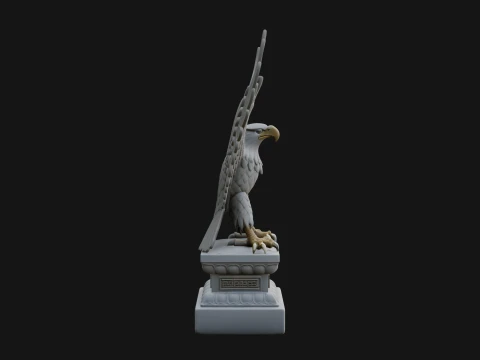 Eagle on Pedestal Statue Design 1 - 3D Print Model 3D Print Model